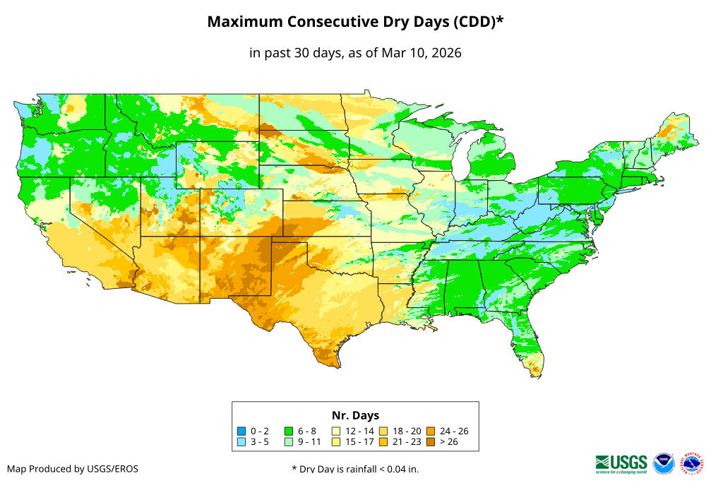 Maximum Consecutive Dry Days (CDD)