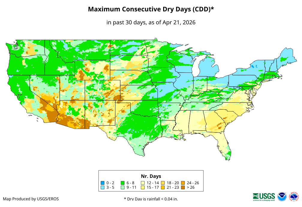 Maximum Consecutive Dry Days (CDD)