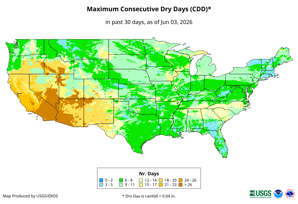 Maximum Consecutive Dry Days (CDD)