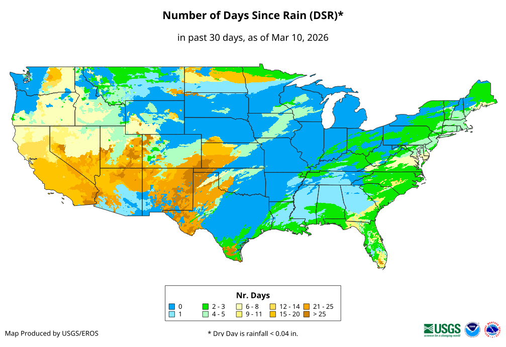 Number of Days Since Rain (DSR)