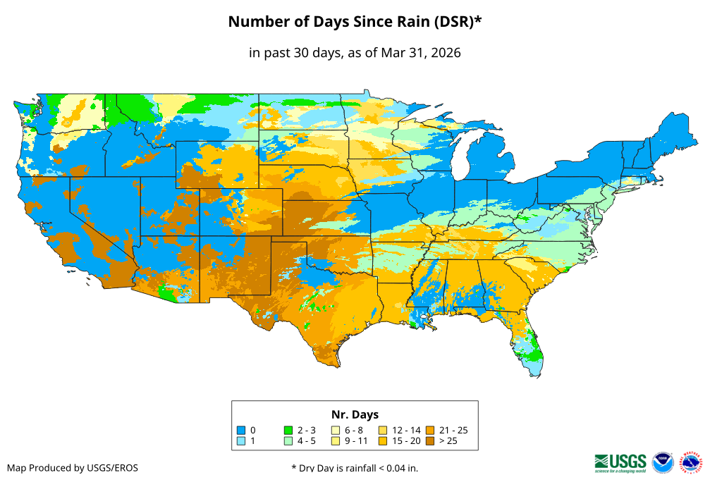 Number of Days Since Rain (DSR)