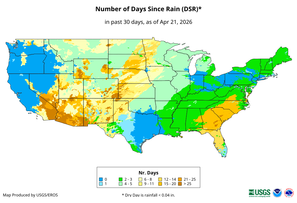 Number of Days Since Rain (DSR)
