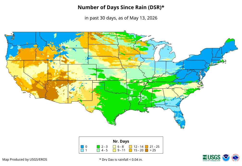 Number of Days Since Rain (DSR)