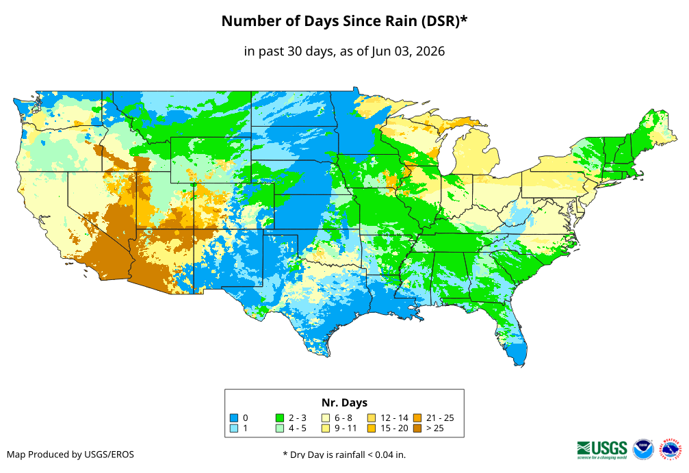 Number of Days Since Rain (DSR)