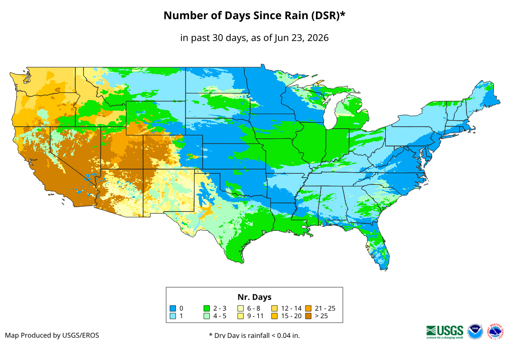 Number of Days Since Rain (DSR)