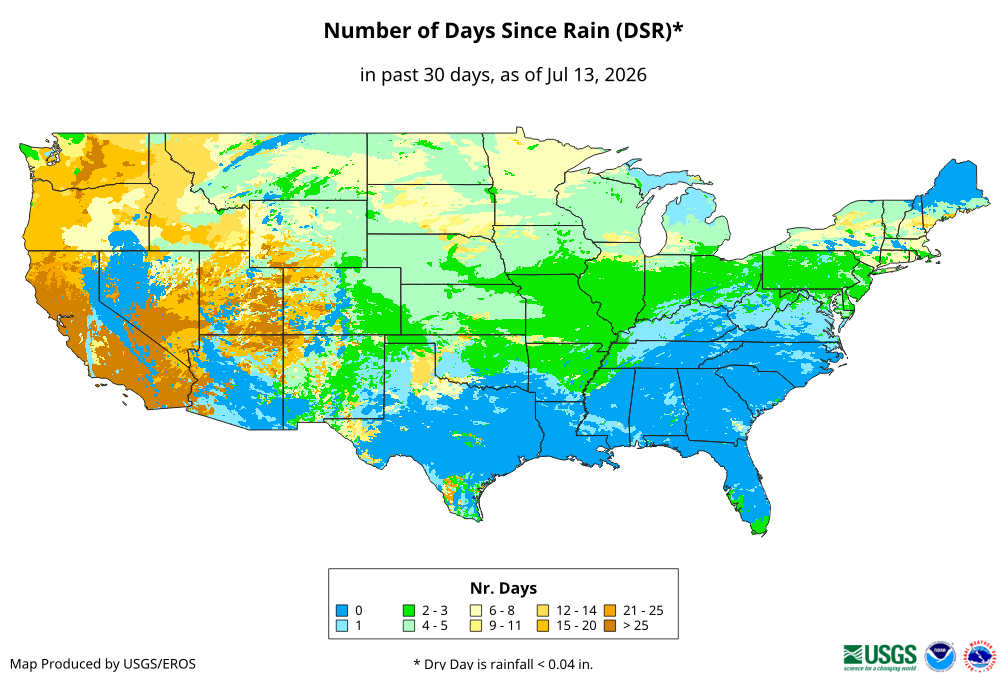 Number of Days Since Rain (DSR)