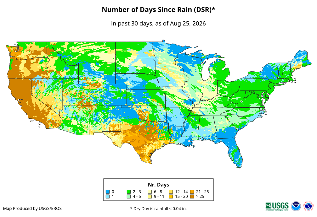 Number of Days Since Rain (DSR)