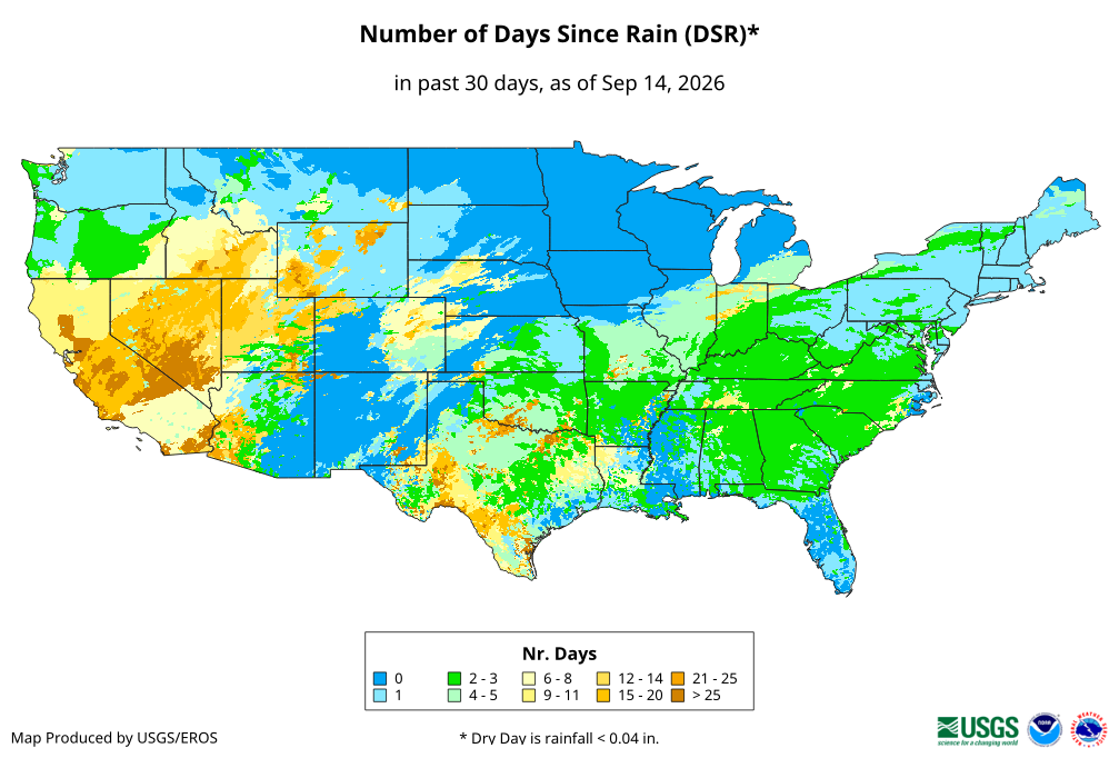 Number of Days Since Rain (DSR)