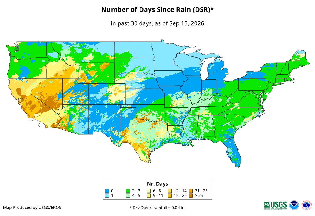 Number of Days Since Rain (DSR)