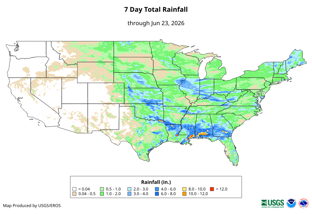 7 Day Total Rainfall