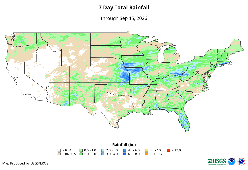 7 Day Total Rainfall