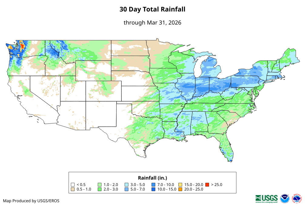 30 Day Total Rainfall