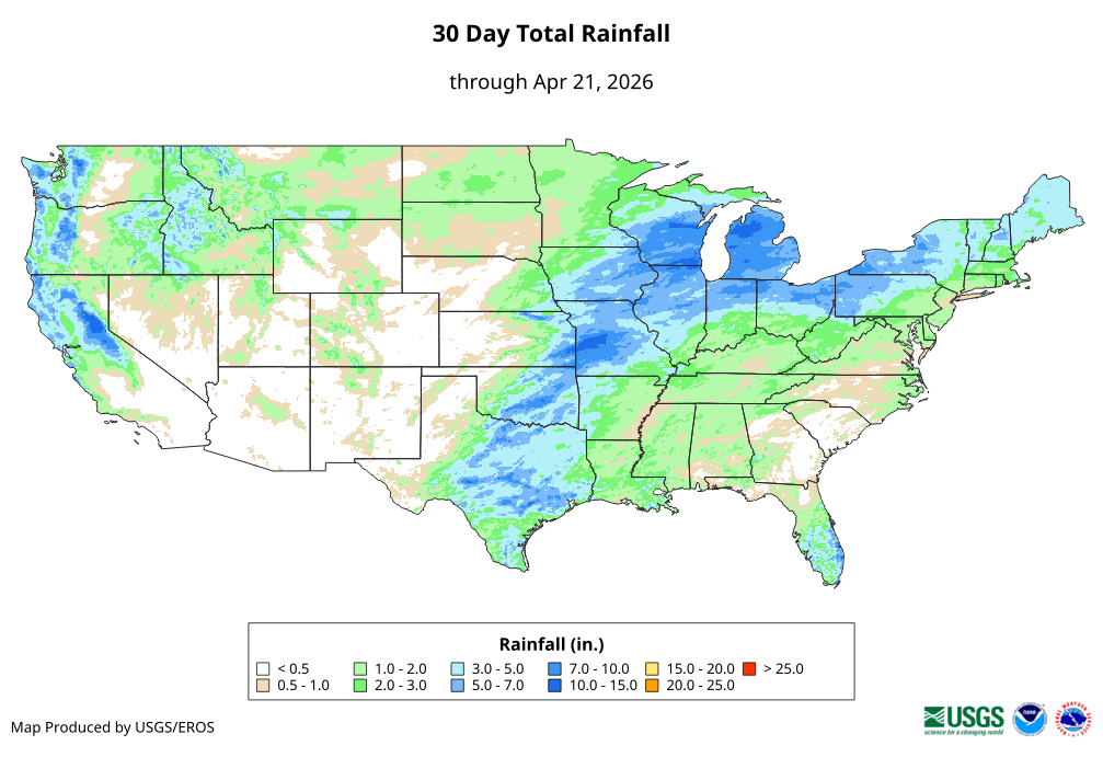 30 Day Total Rainfall