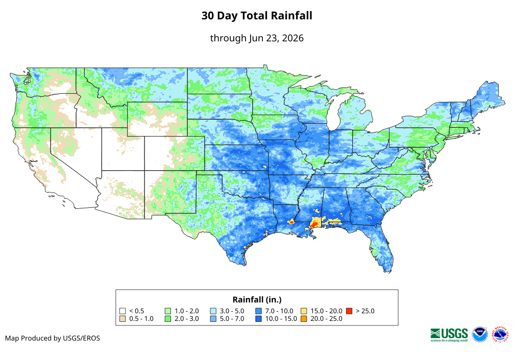 30 Day Total Rainfall