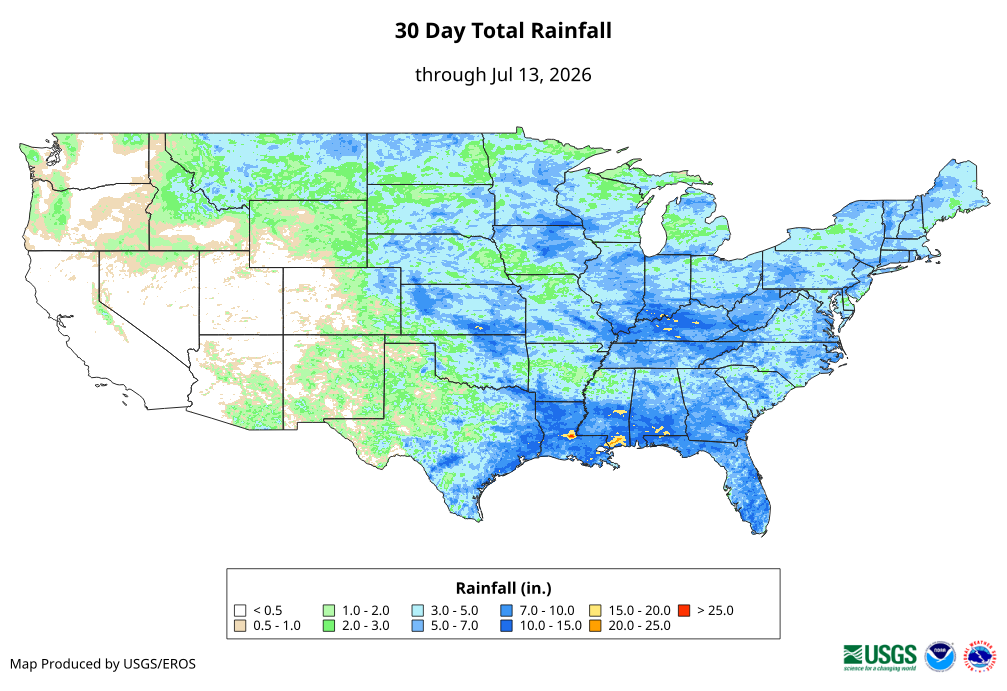 30 Day Total Rainfall