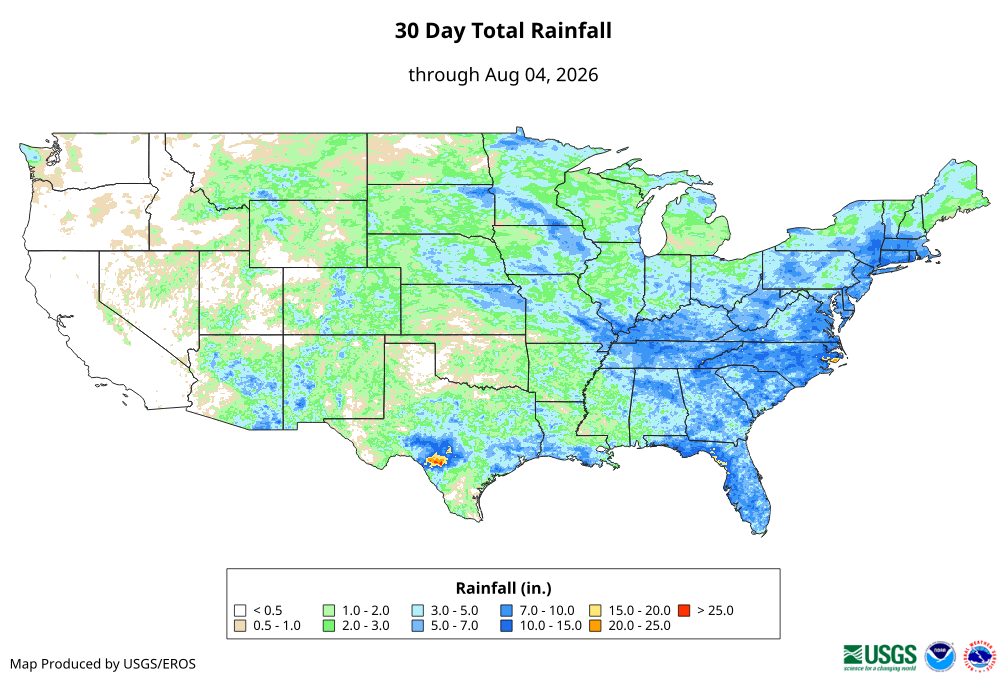 30 Day Total Rainfall