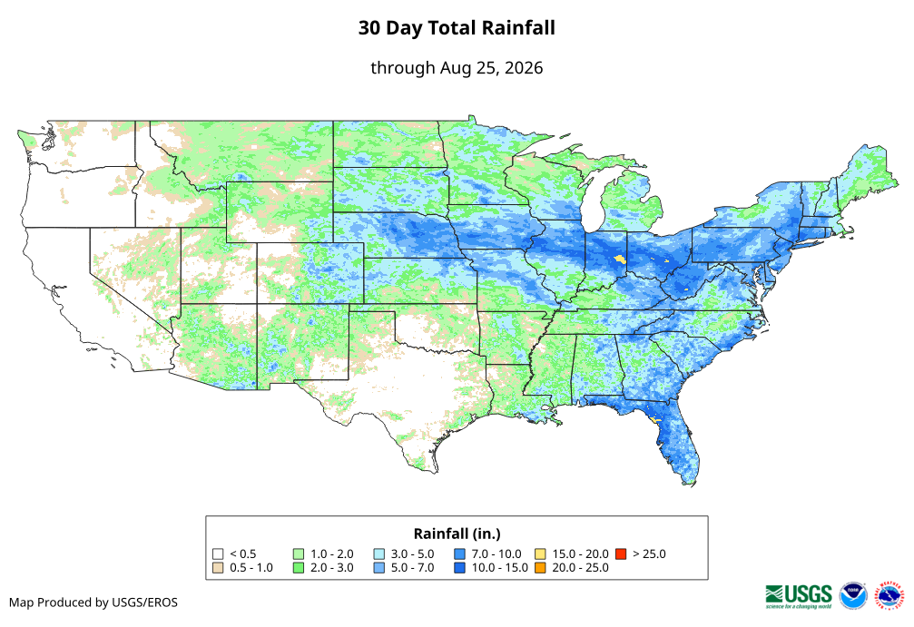 30 Day Total Rainfall