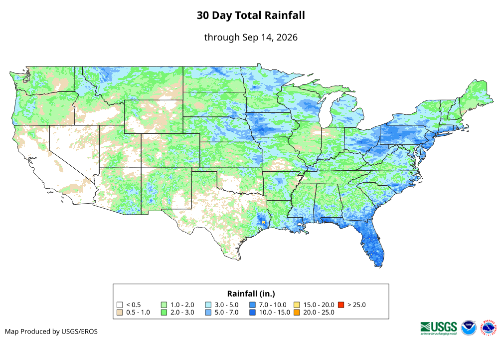 30 Day Total Rainfall