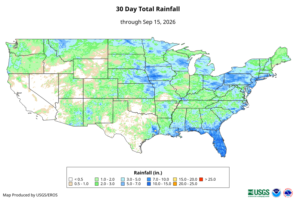 30 Day Total Rainfall