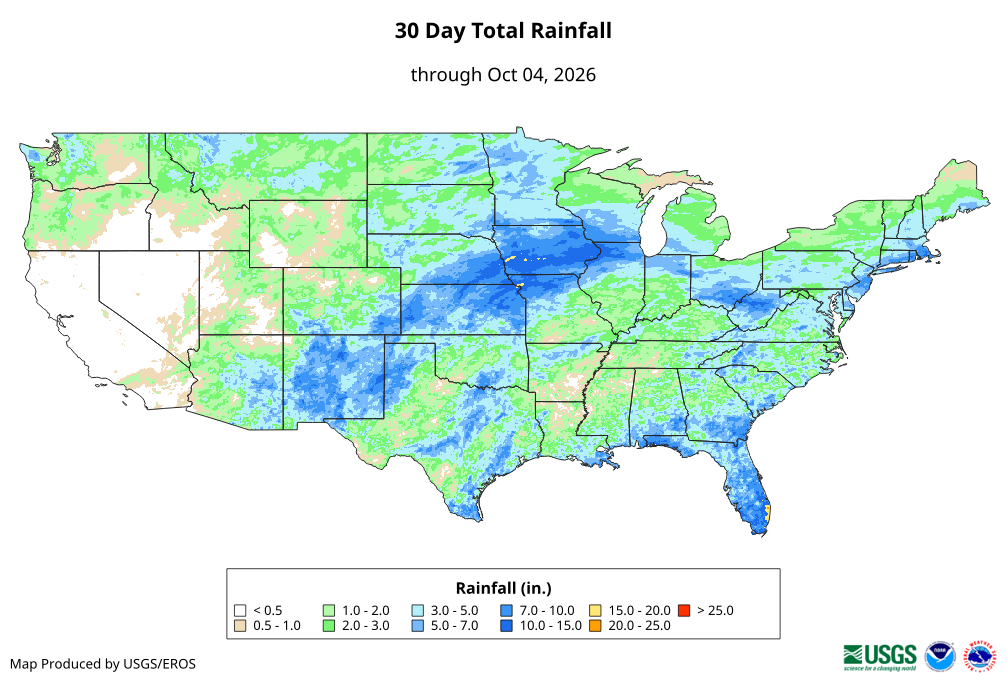 30 Day Total Rainfall