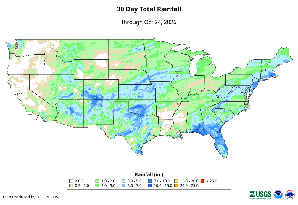 30 Day Total Rainfall